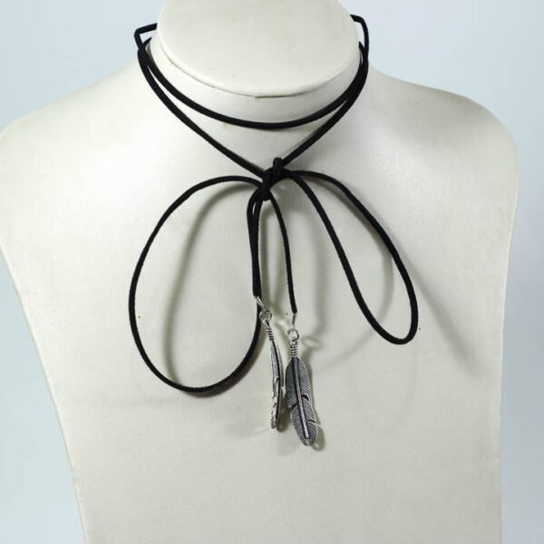 Necklace, Black, 2 leaves