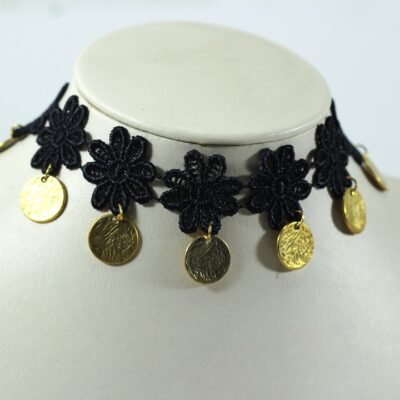 Choker, Black, Golden Coins