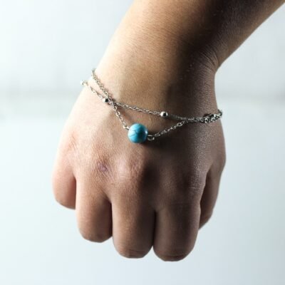 Anklet, Blue bead
