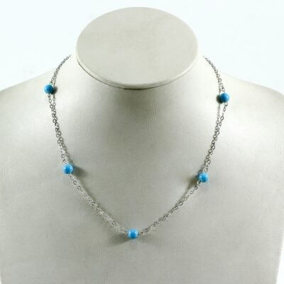 Necklace, Blue beads