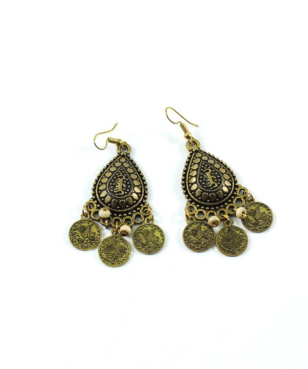 Earing, Golden, Coins