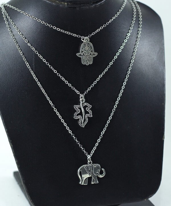 Necklace, Elephant, Leaf & Palm