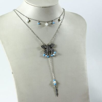 Necklace, Butterfly & Beads