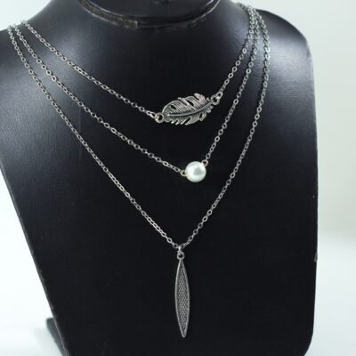 Necklace, Leaf & Beads