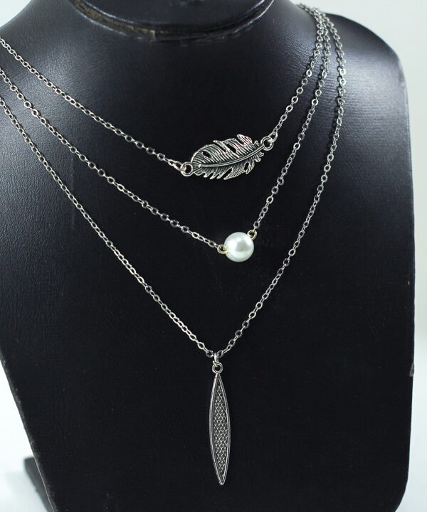 Necklace, Leaf & Beads