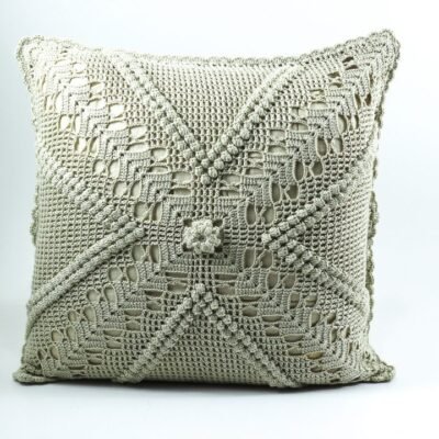 Cushion's cover, Beige color, with small flower