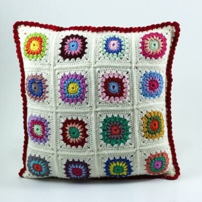 Cushion's cover, White, Colorful Mandalas
