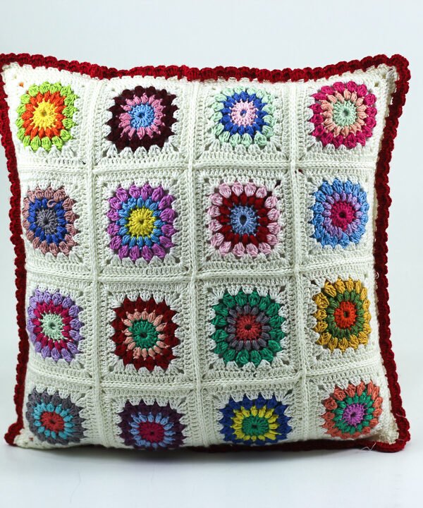 Cushion's cover, White, Colorful Mandalas