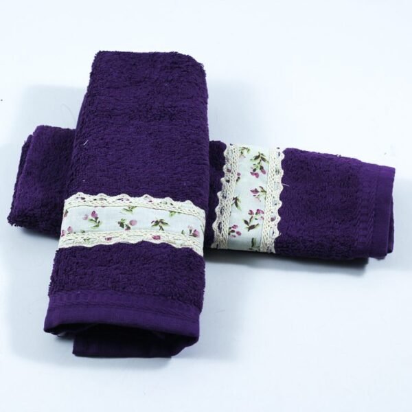Set of 2 hand towels, Purple
