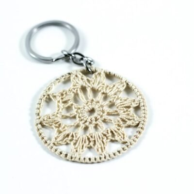 Key Chain Light Beige Mandala