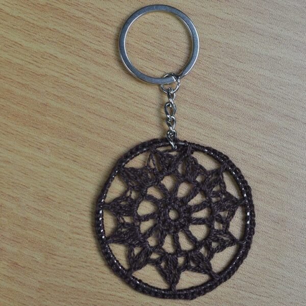 Key Chain Dark Brown Mandala - Image 2