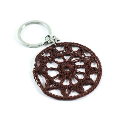 Key Chain Dark Brown Mandala