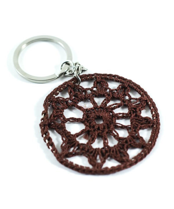 ميدالية مفاتيح بني غامق ماندالا