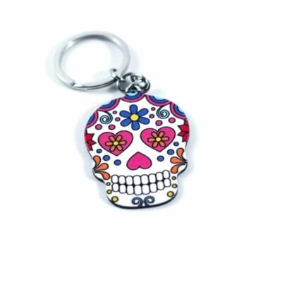 Key Chain Colorful Spanish Skull