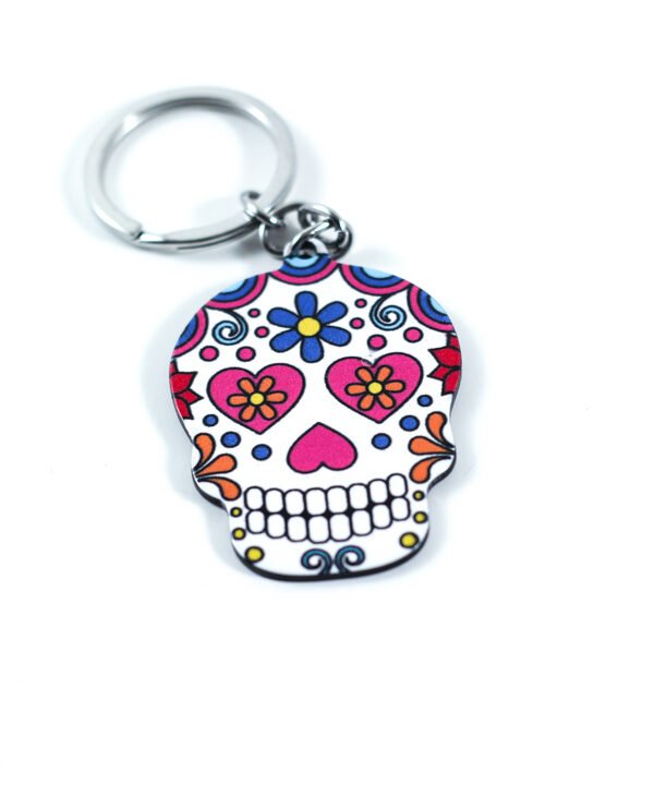 مفتاح سلسلة الجمجمة الاسبانية الملونة