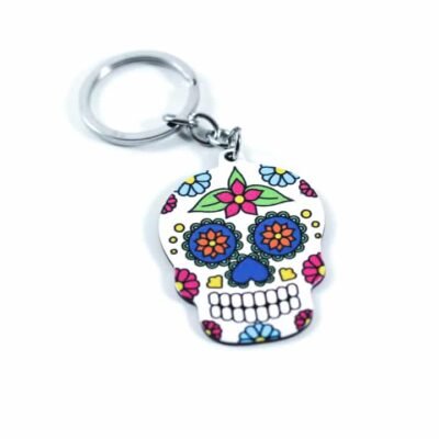 Key Chain Colorful Spanish Skull 2