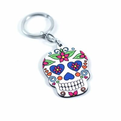 Key Chain Colorful Spanish Skull 3
