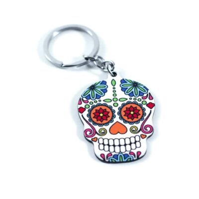 Key Chain Colorful Spanish Skull 4