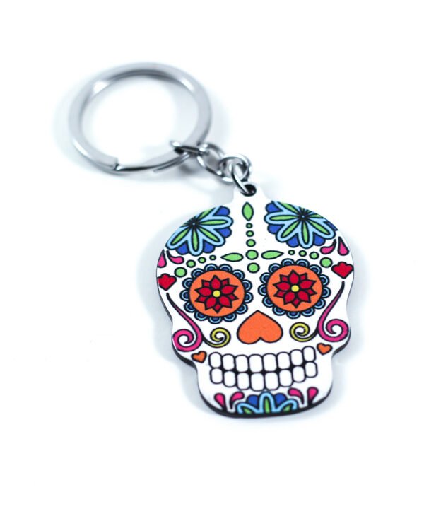 سلسلة مفاتيح جمجمة إسبانية ملونة 4