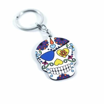 Key Chain Colorful Spanish Skull 5