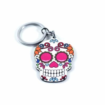 Key Chain Colorful Spanish Skull 6