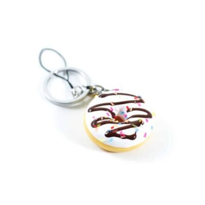 Key Chain Colorful Donut White