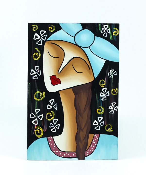 Wall Frame Black & Light blue upper Egypt Girl