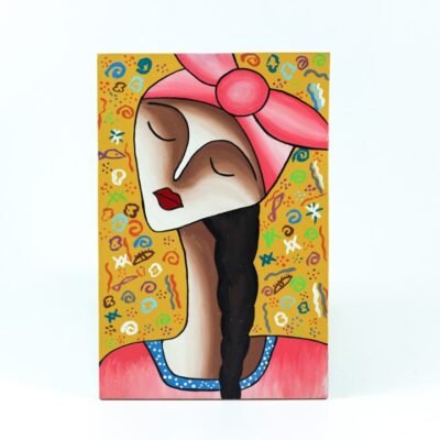 Wall Frame Orange & Light Red upper Egypt Girl