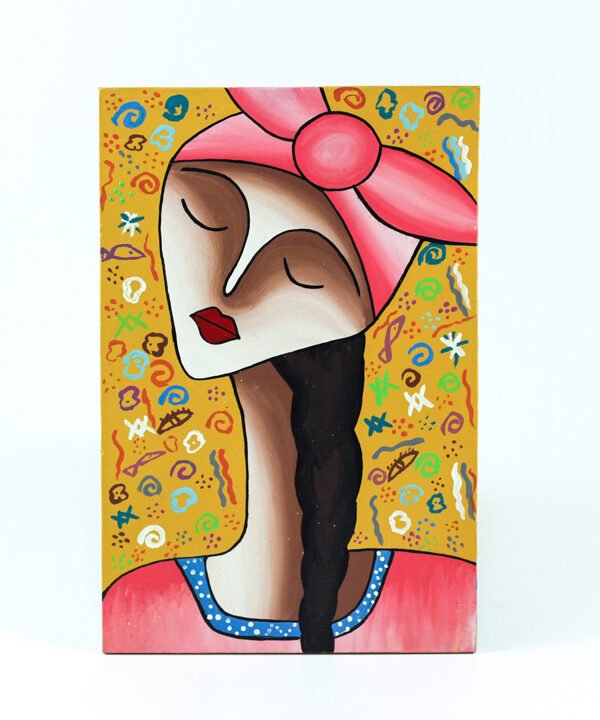 Wall Frame Orange & Light Red upper Egypt Girl