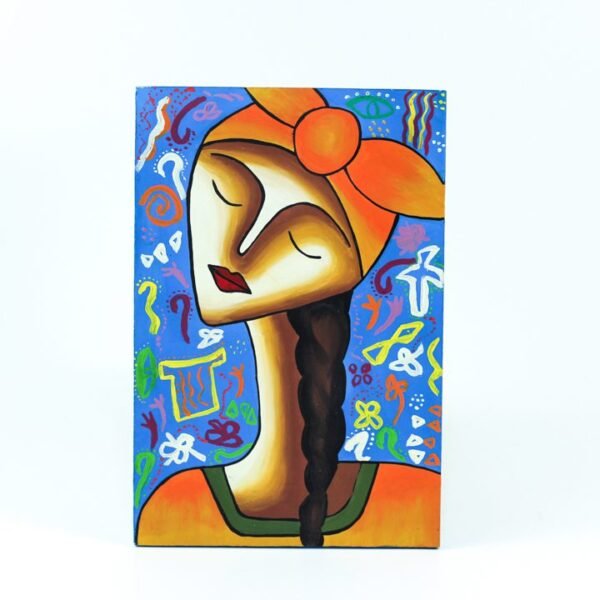 Wall Frame Blue & Orange upper Egypt Girl