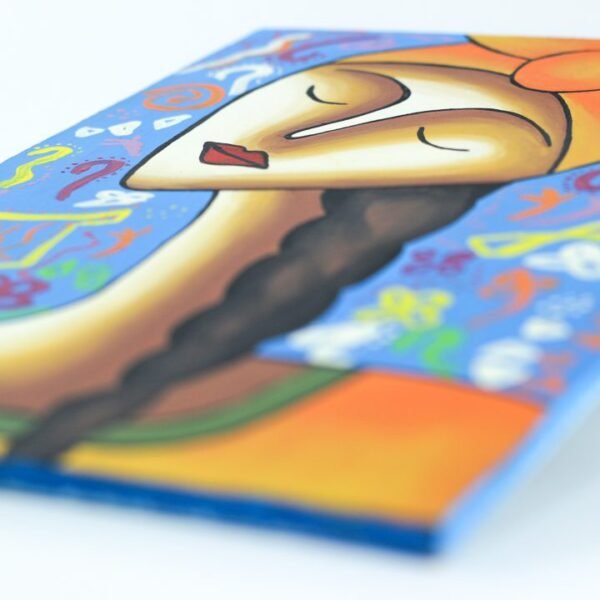 Wall Frame Blue & Orange upper Egypt Girl - Image 2