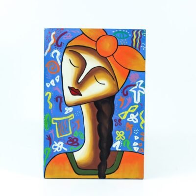 Wall Frame Blue & Orange upper Egypt Girl