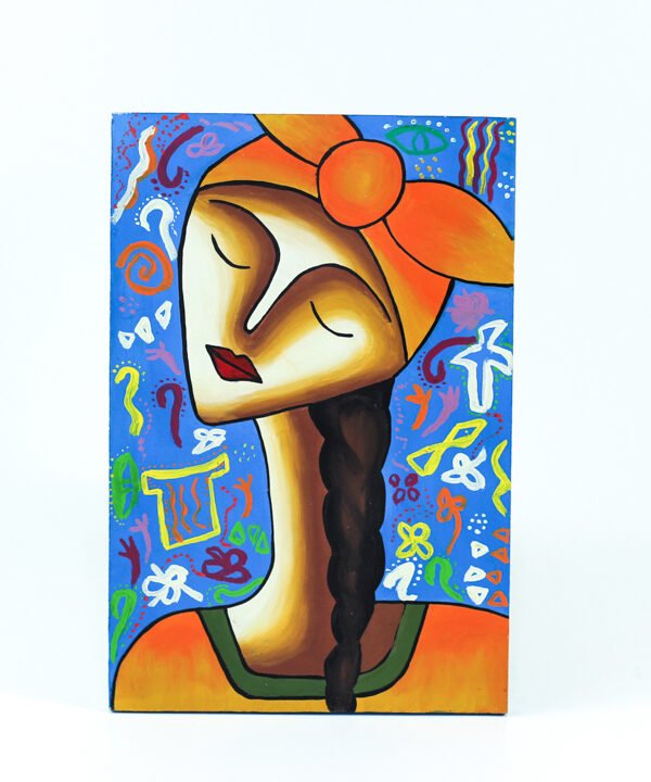 Wall Frame Blue & Orange upper Egypt Girl