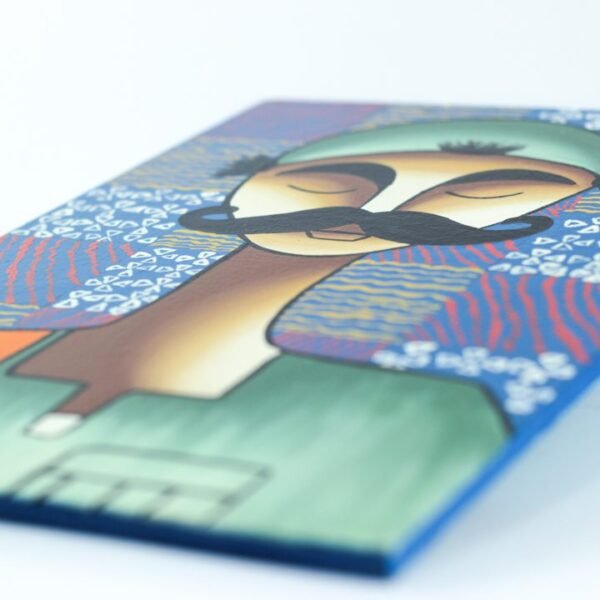 Wall Frame Blue & Green upper Egypt Man - Image 2