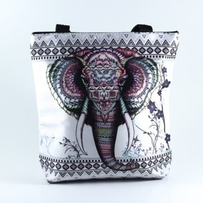 Handbag, With Colorful Elephant's Face