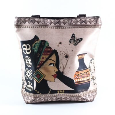 Handbag, "Woman face and a Vase"