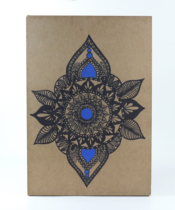 Wall Frame, Mandala, Black and Blue