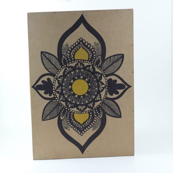 Wall Frame, Mandala, Black and Yellow