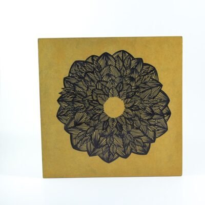 Wall Frame, Yellow, with a Black Mandala