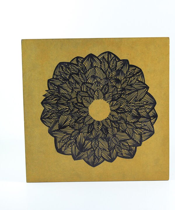 Wall Frame, Yellow, with a Black Mandala