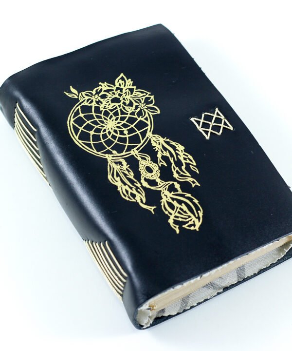 Notebook, Black Genuine Leather, Dream Catcher