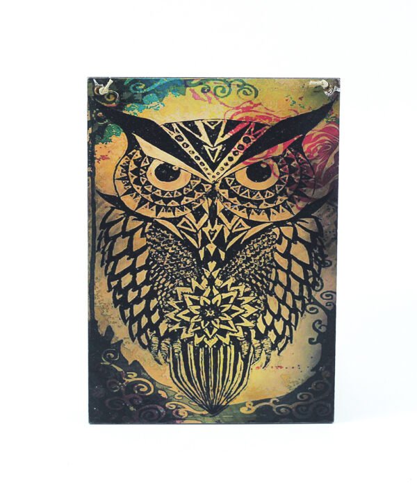 إطار حائط ، بومة ملونة