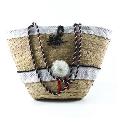 Handbag, Flower, White and Black