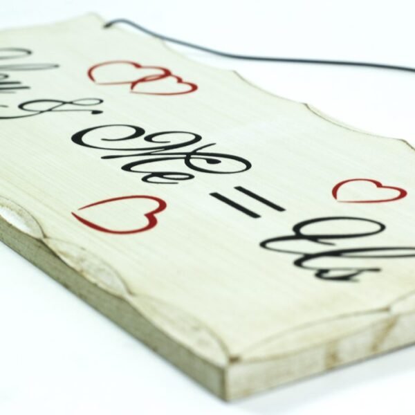 Wall frame, white, "You & Me = Us" - Image 2