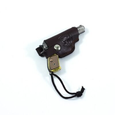 Key Chain, Small gun, Brown cover
