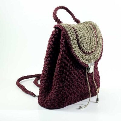 Backpack, Maroon and beige