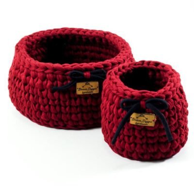 Nest baskets, Set of 2, Maroon