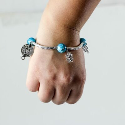 Bracelet, Silver colored palm