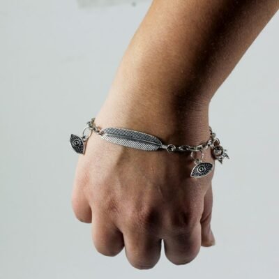 Bracelet, Silver colored 2 circles (Love)