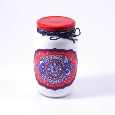 Bottle, Colorful mandala, White